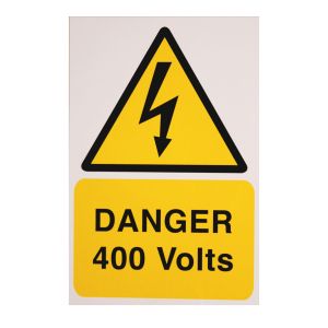 Danger 400 volts - 150 x 225mm Pk1