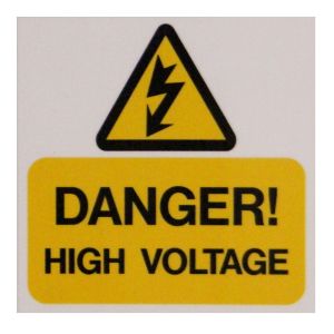 Danger high voltage - 75 x 75mm Pk5