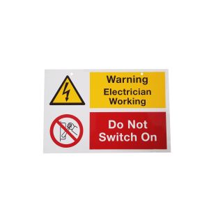 Do not switch on electrician working - 150 x 225mm Pk1