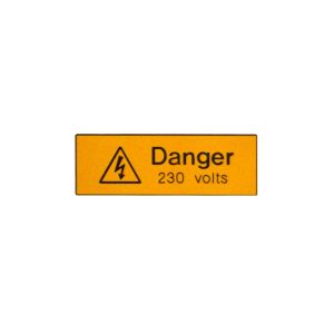 Rigid Engraved Labels - Danger 230 volts - 75 x 25mm Pk5