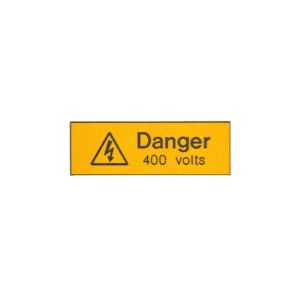 Rigid Engraved Labels - Danger 400 volts - 75 x 25mm Pk5