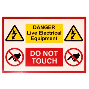 Live Electrical Equipment Sign - 150 x 225mm Pk1