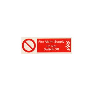 Fire alarm do not switch off label - 75 x 25mm Pk5