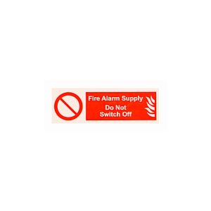  Fire alarm do not switch off label - 75 x 25mm Pk10