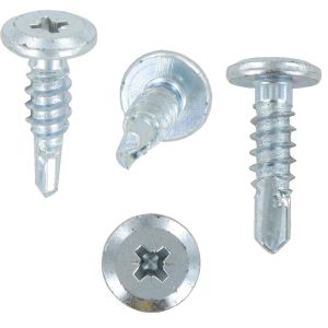 Self drill screw shallow head pozi pan BZP 4.8x35mm pk=200