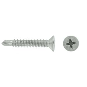 Self drill screw countersunk pozi BZP 3.9x19mm pk=200