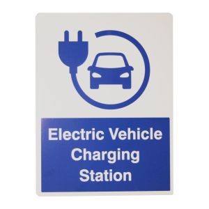 Rigid PVC Signs - EV Charging Station Wall Sign - 300 x 400mm