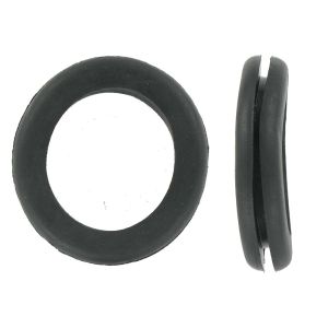 Grommet Open 20mm PVC Blk 
