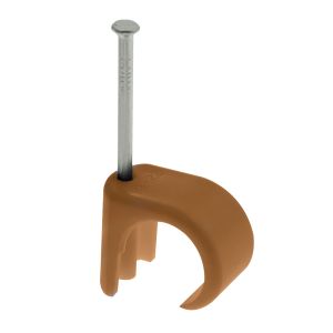 Brown cable clips for 7-10mm round cable