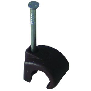 Cable Clips - 7-9mm Round Brown (Qty 100)