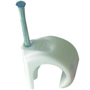 Cable Clips - 10-13mm Round  White (Qty 100)