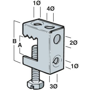 Beam Clamp - 2 - 17mm x 35mm (Qty 25) - Silver