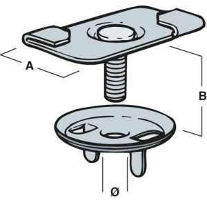 Suspended Ceiling (T-bar Clips)  20 x 16mm (Qty 25) - Silver