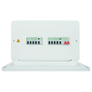 Metal Consumer Unit c/w Switch, RCD&#039;s &amp; MCB&#039;s - 2+5+5 way