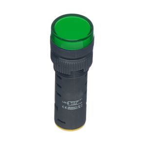 22mm LED Pilot Lamps - 230V AC green