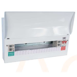 Consumer Unit - 15 Way Semi-Populated Dual RCCB Board
