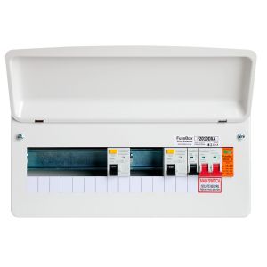 Consumer unit dual 80A RCDs 6 MCBS