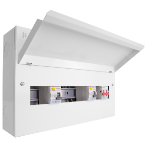 18 Way Combination Metal Consumer Unit with 100A Mains Switch + 2 x 80A 30mA RCD (12 Free Ways)
