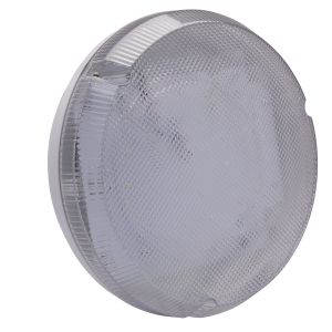 14W LED Round Emergency Bulkhead - white/clear