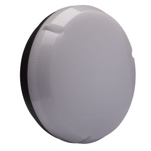 14W LED Round Emergency Bulkhead - black/opal