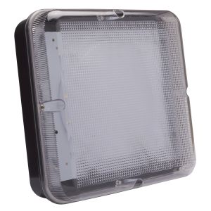 14W LED Square Bulkhead - black/clear