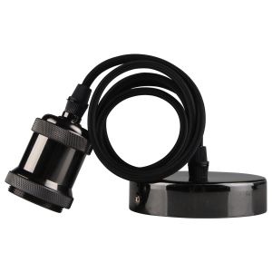 Decorative pendant E27 black/chrome
