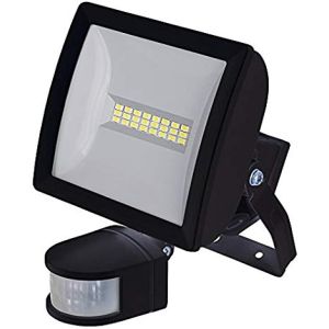 10W LED Wide Beam floodlight c/w PIR - black