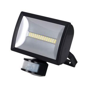 20W LED Wide Beam floodlight c/w PIR - black