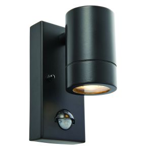 Black Outdoor PIR Wall Light GU10