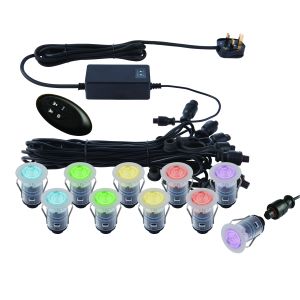 10x25mm Decking Light Kit IP67 RGB + Remote