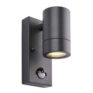 Single up or down light GU10 + PIR - Anthracite grey