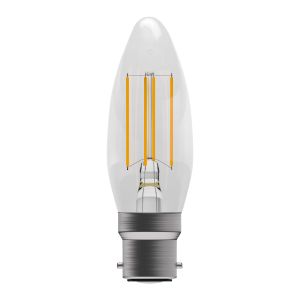 3.3W LED Filament Clear Candle - BC, 2700K