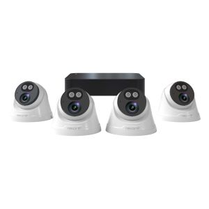 IP 24/7 IP PoE 2MP 4CH 4 Camera Dome CCTV Kit 1TB White