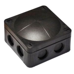 Black junction box c/w terminal 32A 85 x 85 x 51mm