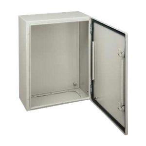 Wall mounted steel enclosure c/w back plate