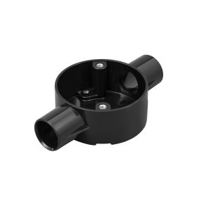 PVC Conduit Through Box - 20mm - Black