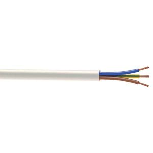 2183Y - Light Duty PVC Flex - Round - 0.5mm Conductor - 50m Drum - White